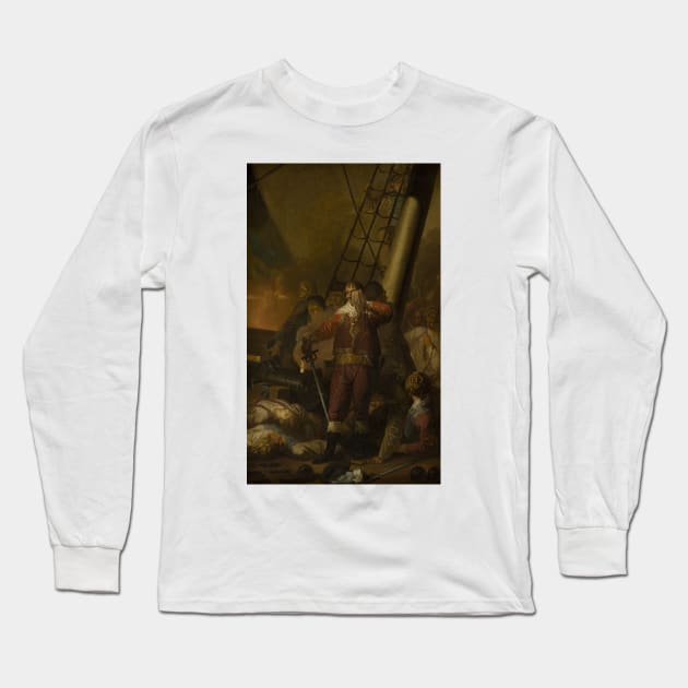 Christian IV Aboard his Flagship The Trinity by Nicolai Abildgaard Long Sleeve T-Shirt by Classic Art Stall